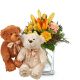 Send Flower-bouquet-Wonderful-Day-with-Lily-with-two-teddy-bear to Switzerland