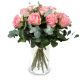 send 12-Pink-Roses-with-greenery-Mid to Liechtenstein
