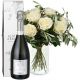 Send 12-White-Roses-with-greenery-and-Prosecco-Albino-Armani-DOC-75cl to Switzerland