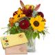 Send August-Bouquet-of-the-Month-with-bar-of-chocolate-Hello-Sunshine to Liechtenstein