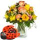 Send Cheerful-Easter-Bouquet-with-chocolate-ladybird to Switzerland