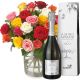 Send Colorful-Bouquet-of-Roses-24-roses-with-Prosecco-Albino-Armani-DOC-75cl to Liechtenstein