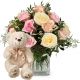 send Cordial-Rose-Greeting-with-teddy-bear-white-Max to Switzerland