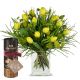 Send Sunny-spring-composition-with-Gottlieber-cocoa-almonds-and-hanging-gift-tag-Get-Well-Soon to Switzerland
